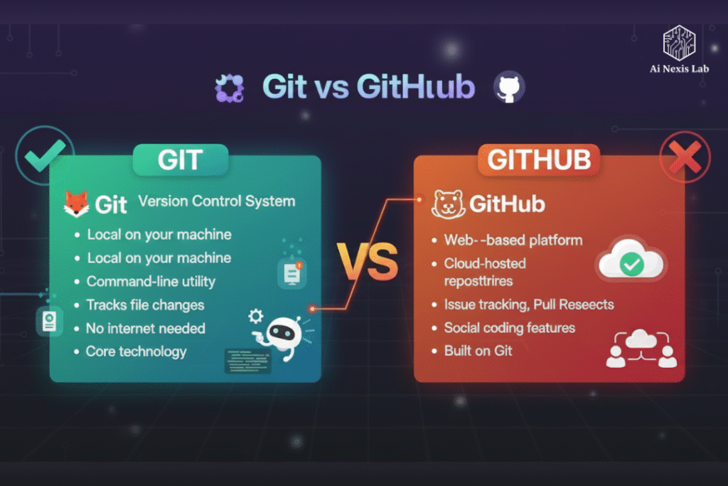 Git vs GitHub Git GitHub